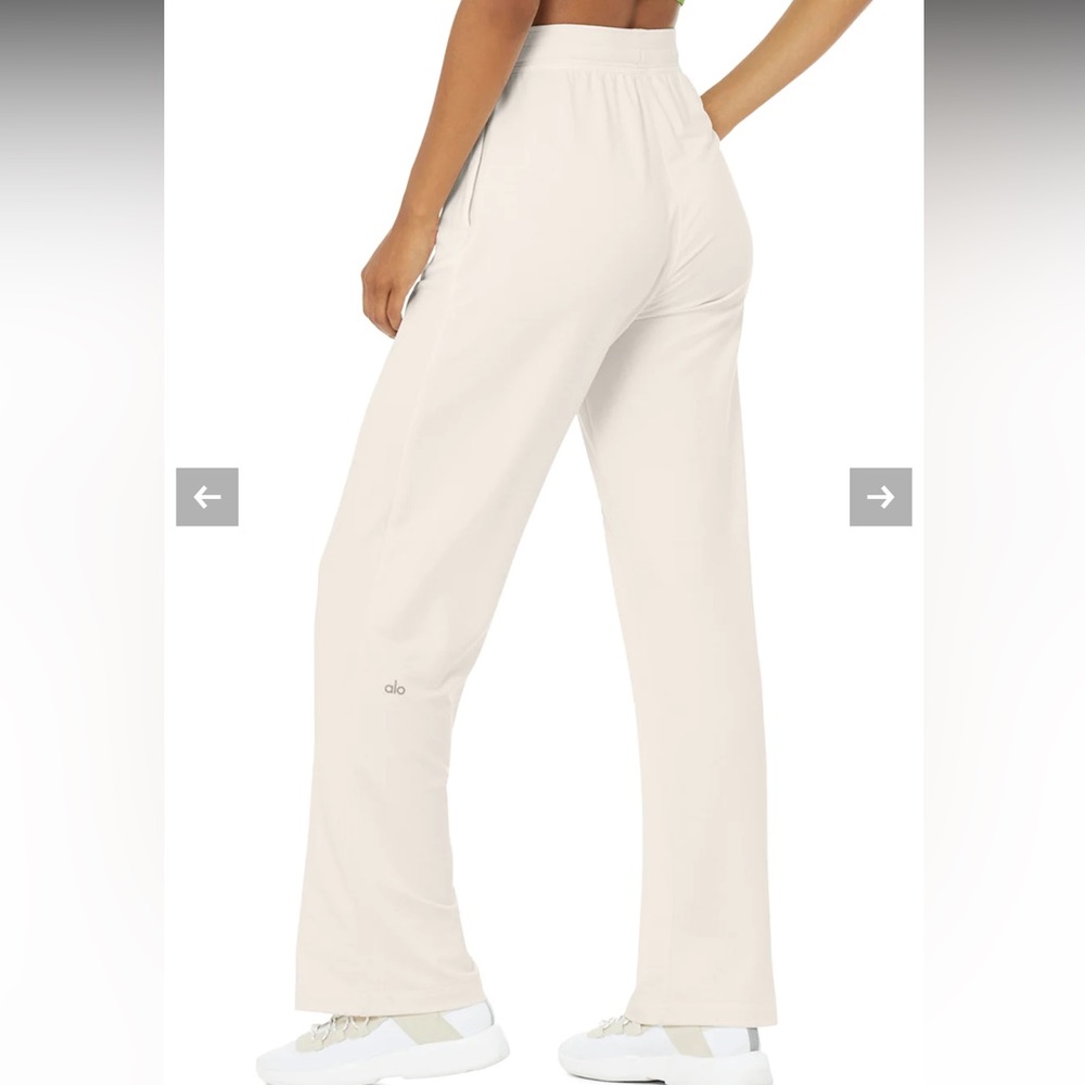 Alo high-waist dreamy wide leg pant ivory